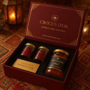 Collection Mariage d’Or – Coffret Cadeau de Mariage avec Safran Premium & Miel